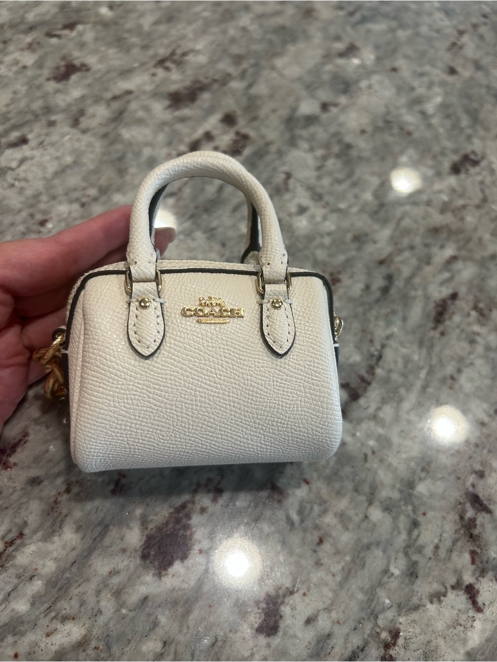 Coach Light Cream Mini Satchel Bag Charm /Keychain - NWOT - Picture 5 of 5